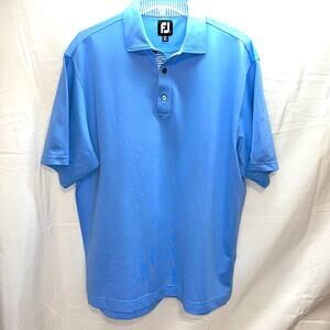 FootJoy Men's Golf Polo Size Large Summer Blue Golfing Outdoor Hiking